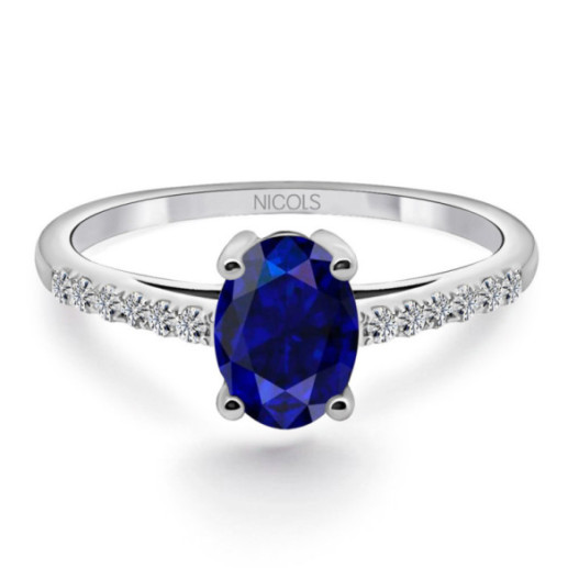 Anillo Zafiro Azul Lola 1.20Ct - Anéis de safira