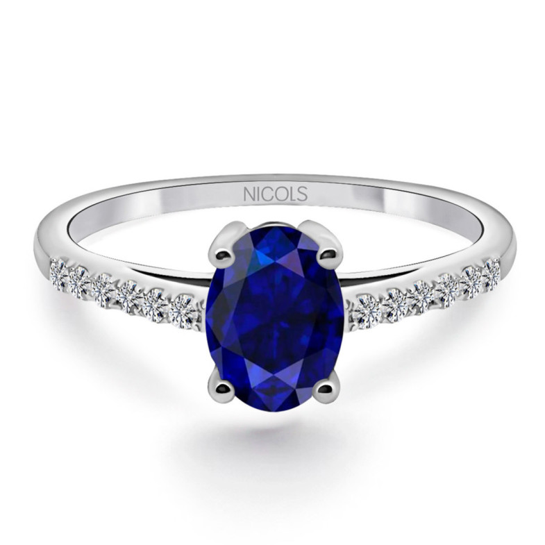 Anillo Zafiro Azul Lola 1.20Ct - Saphiringe
