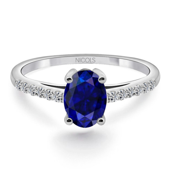 Anillo Zafiro Azul Lola 0.60 ct - Anillos de Zafiro