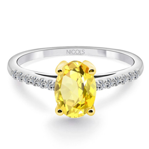 Anillo Zafiro Amarillo Lola 1.30Ct - Anillos de Zafiro