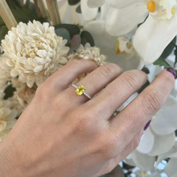 Anillo Zafiro Amarillo Lola 1.30Ct - Bagues en saphir