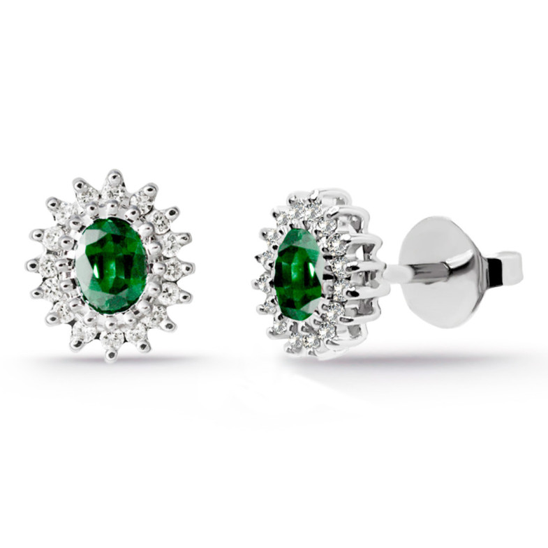 Emerald Earrings OVAL DETAIL - Emerald Earrings