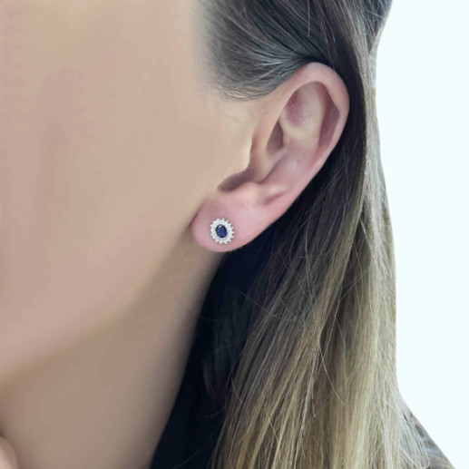 Pendientes Zafiro Oval Detail - Pendientes de Zafiro 2