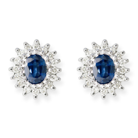 Sapphire earrings OVAL DETAIL - Sapphire earrings