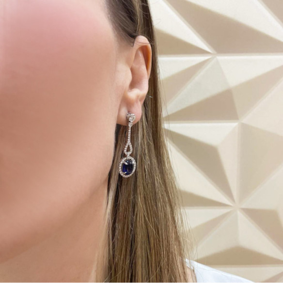 Pendientes Diamantes Zafiro Royal Jewels - Hoher Schmuck