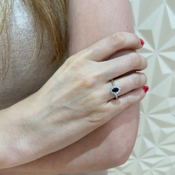 Anillo Zafiro Dalia 0.70 - Anillos de Zafiro