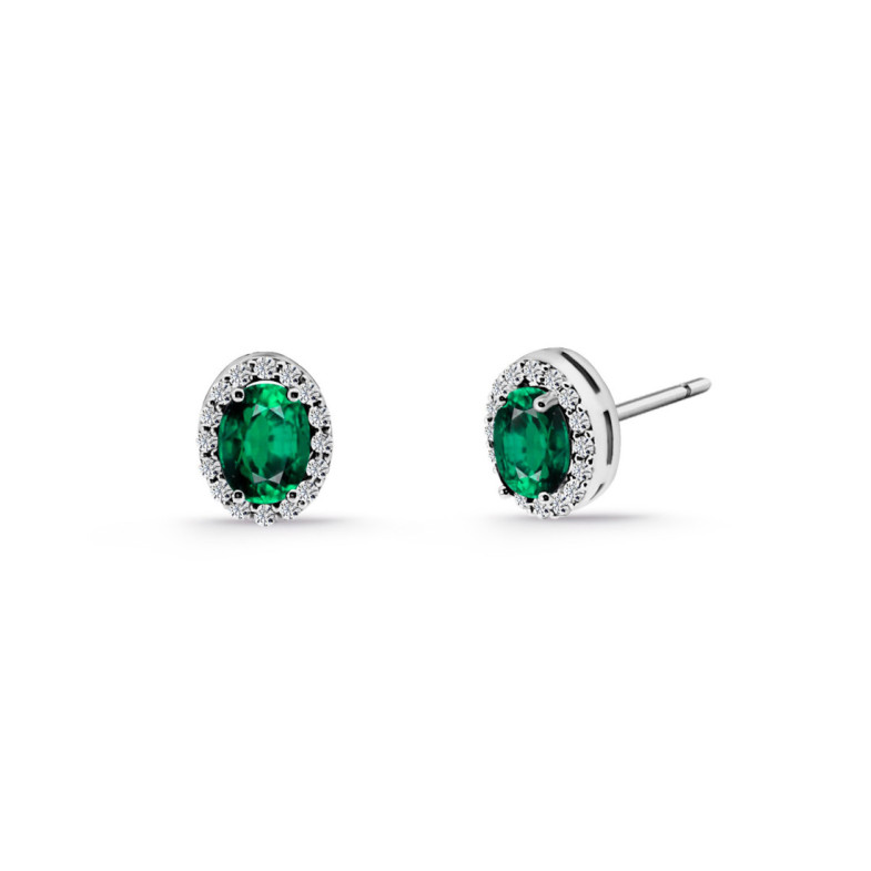 Pendientes esmeralda oval Orla Sunset 1.20 - Pendientes de Esmeraldas