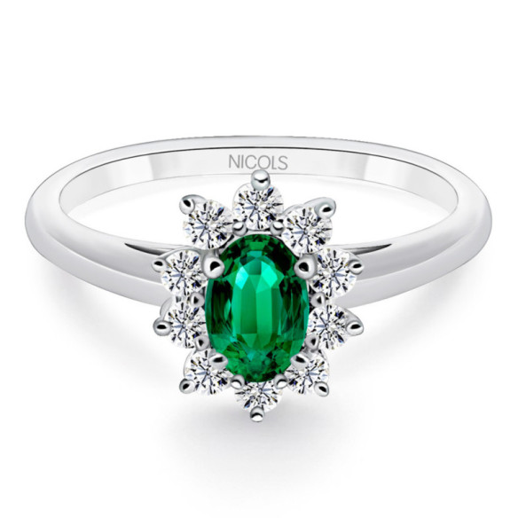 Emerald Dahlia Ring 0.60 - Rings