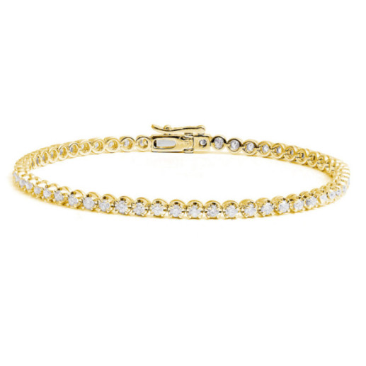 Pulsera Diamantes Riviere Dos Quilates Garras - Diamant-Armbänder