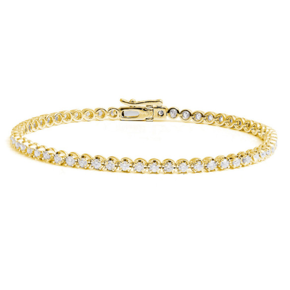 Pulsera Diamantes Riviere Dos Quilates Garras - Bracciali diamantati