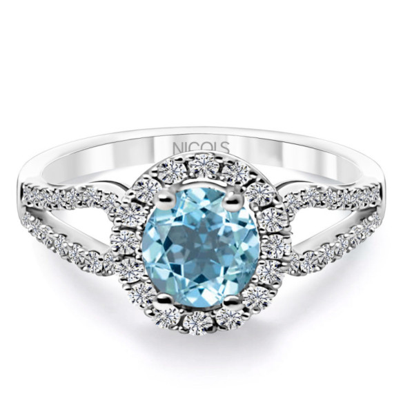 Zircon Diamond Ring ROYAL JEWELS - Rings other precious stones