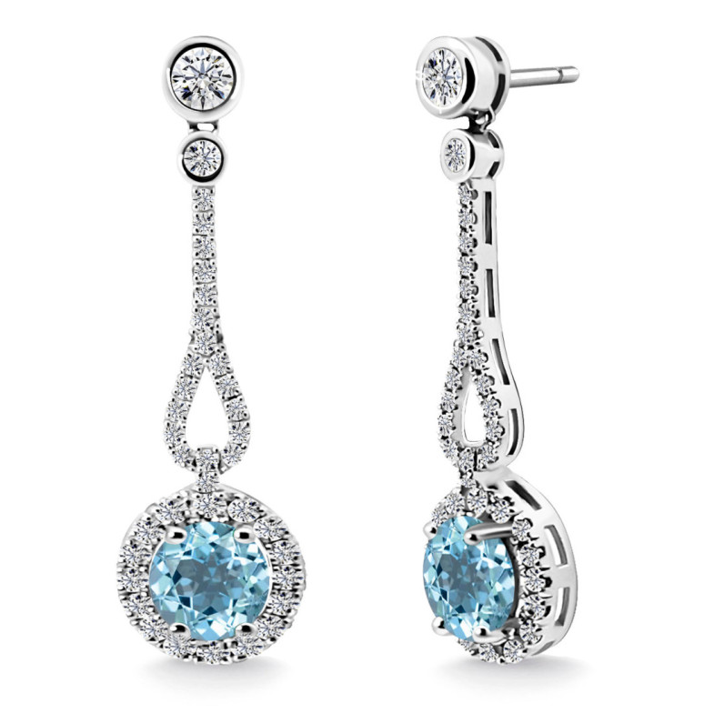 Pendientes Diamantes Zircón Royal Jewels - Pendientes de Piedras Azul