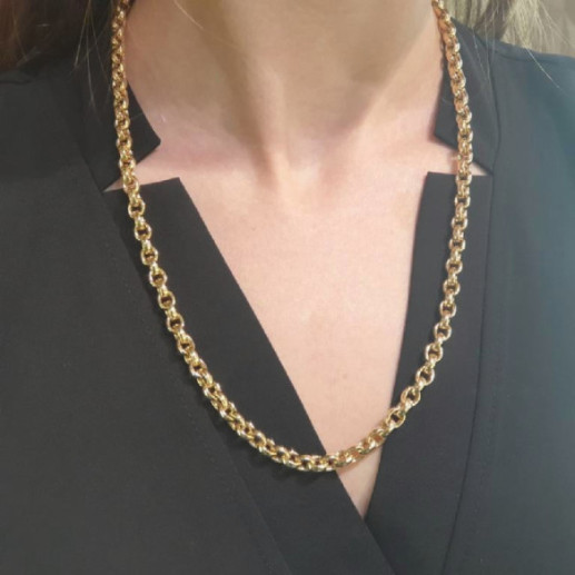Cadena Oro 18K Eslabon Oval 8X6 60Cm - Cadenas de Oro Hombre 2