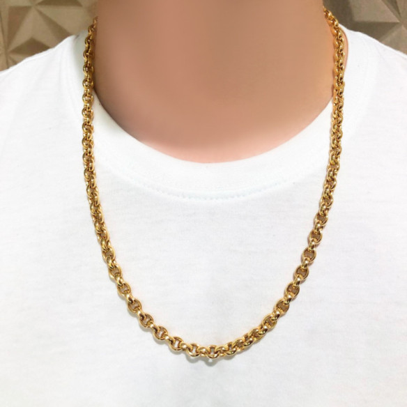 Catena d'oro 18K Eslabon Oval 8X6 60Cm - Catene d'oro uomo