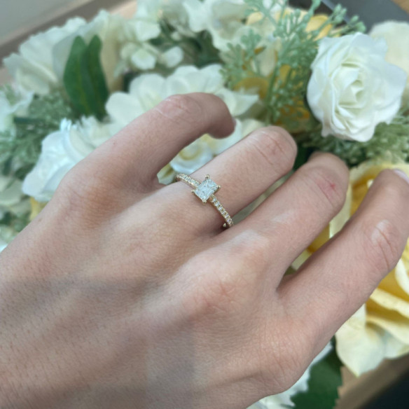 Diamond Ring 0.45 Emerald Camille Yellow Gold - Lonely yellow gold