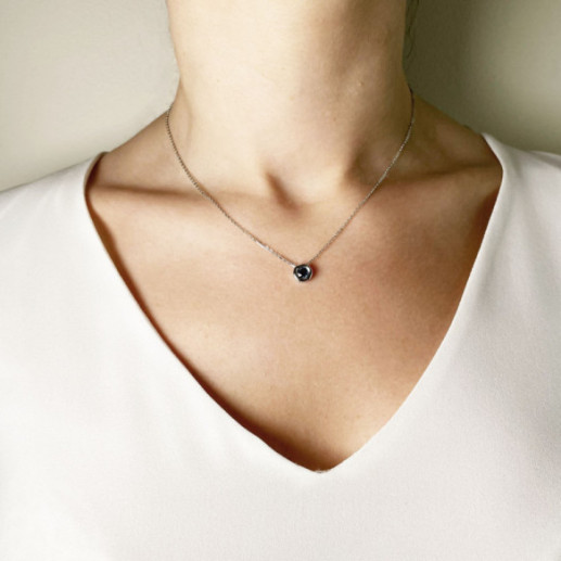 Colgante Zafiro 0.50 Lady Oro Blanco Y Cadena - COLLIERS 2