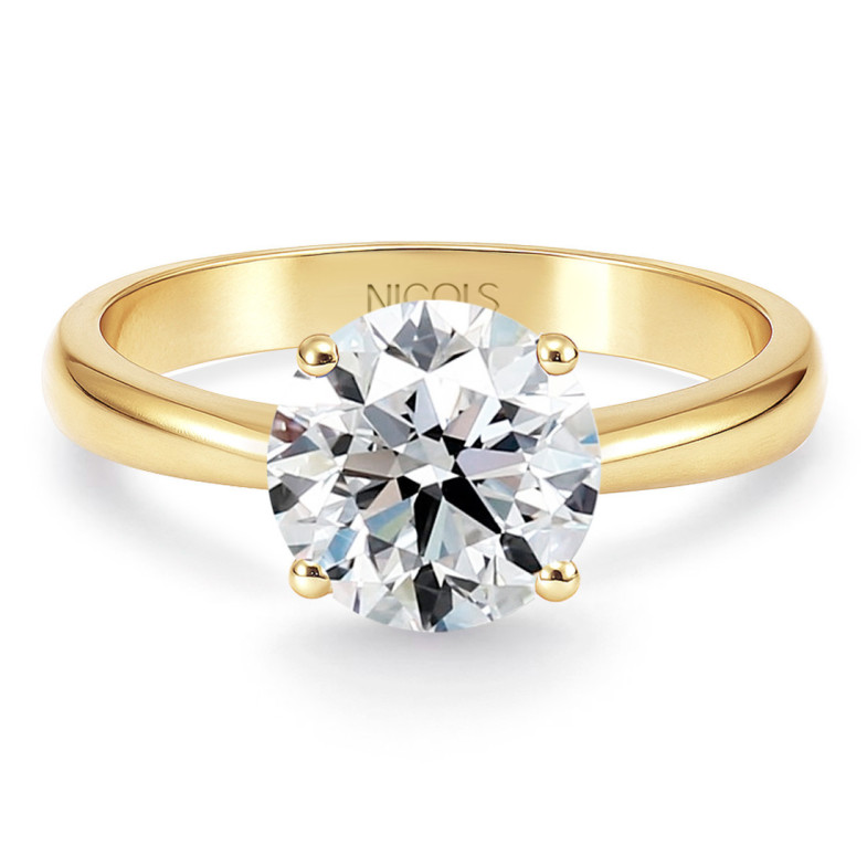 Anillo solitario 2 quilates diamante oro amarillo Frida - Anillos Diamante mayor 2 ct