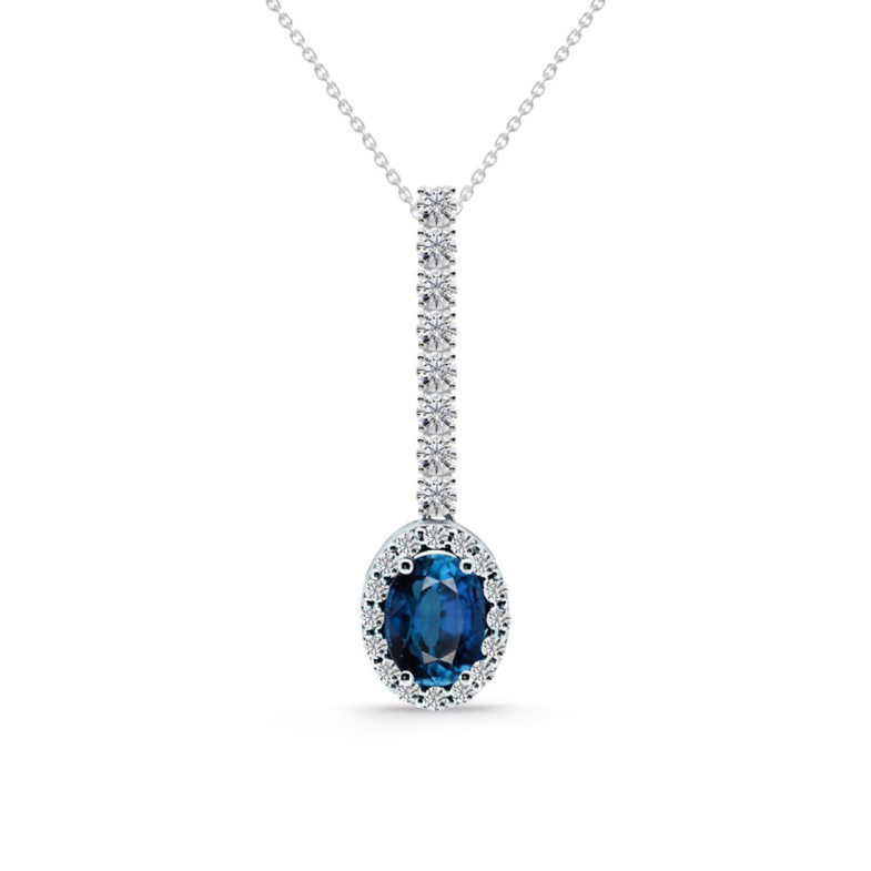 Colgante Zafiro y Diamantes Dalia Sunset 1,00ct - Collares de Piedras Azules