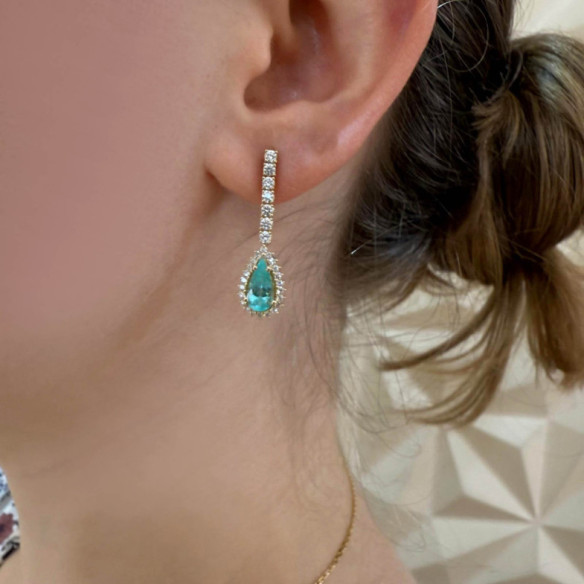 Pendientes Red Carpet Paraiba Pera - Alta Joyería