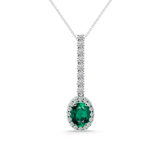 Colgante Esmeralda y Diamantes Dalia Sunset 1,00ct - Colares de pedra verde