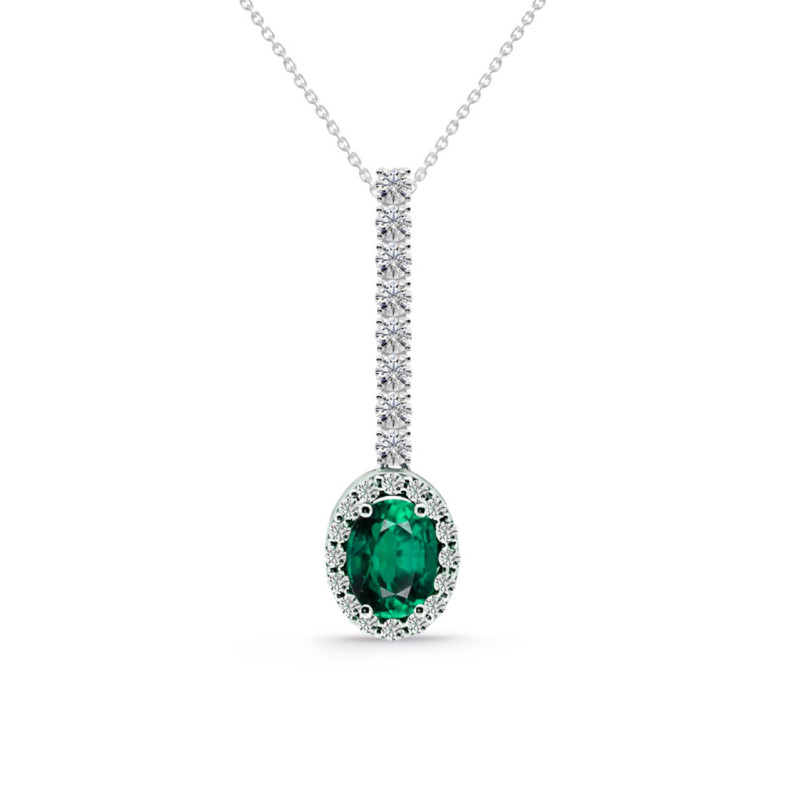 Colgante Esmeralda y Diamantes Dalia Sunset 1,00ct - Collares de Piedras Verdes