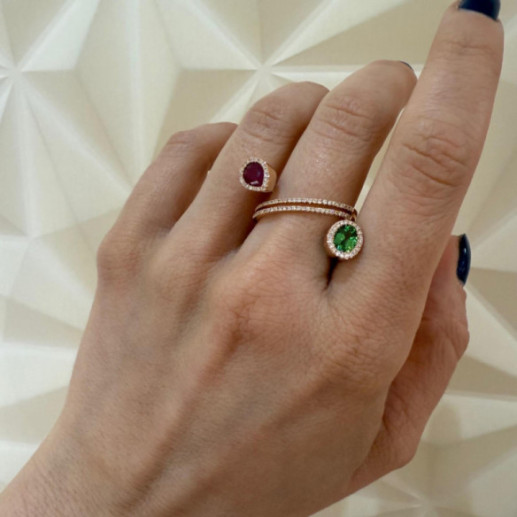 Anillo Rubí y Diamantes Octopus - Anéis de rubi 2