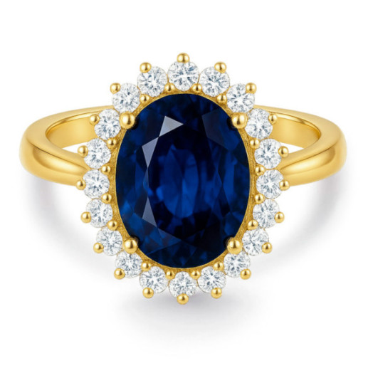 Anillo Zafiro Dalia Oro Amarillo - Anillos de Zafiro