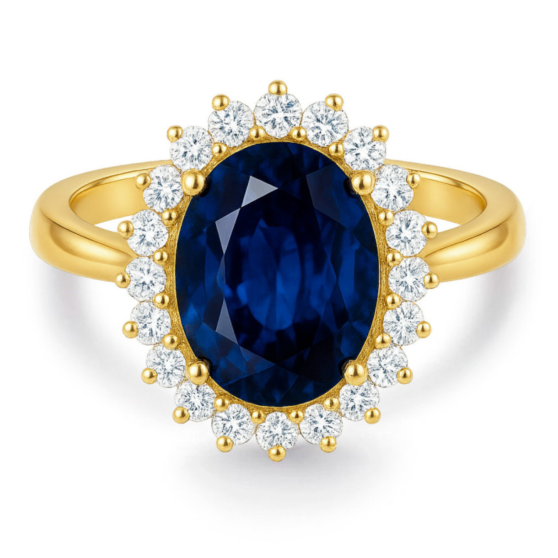 Anillo Zafiro Dalia Oro Amarillo - Bagues en saphir