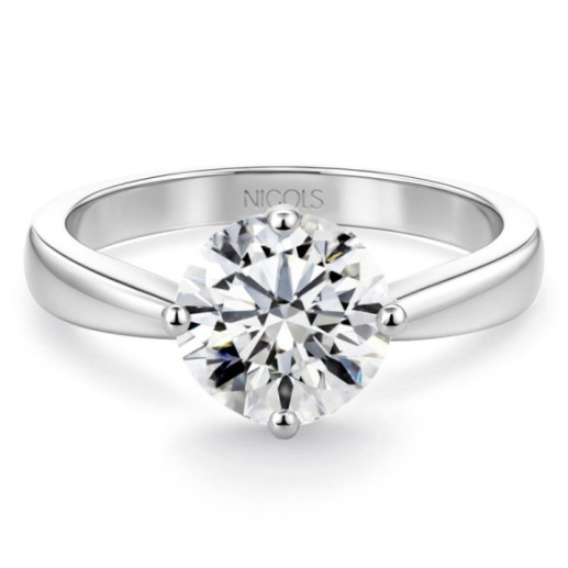 0.95 ct Jackie Twisted Solitaire Ring White Gold - White Gold Engagement Rings Solitaire