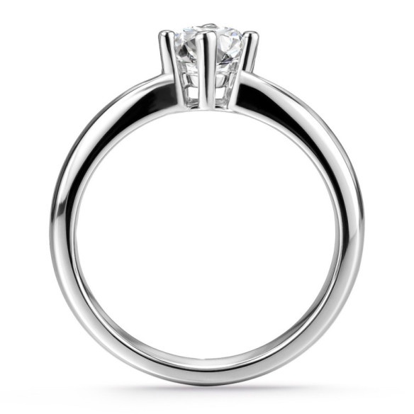 Anillo Compromiso Jackie Twisted Oro Blanco (18K) Con Diamante 0.95Ct - Blanc or blanc solitaire