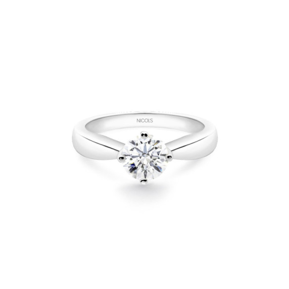 Anillo Compromiso Jackie Twisted Oro Blanco (18K) Con Diamante 0.95Ct - Blanc or blanc solitaire