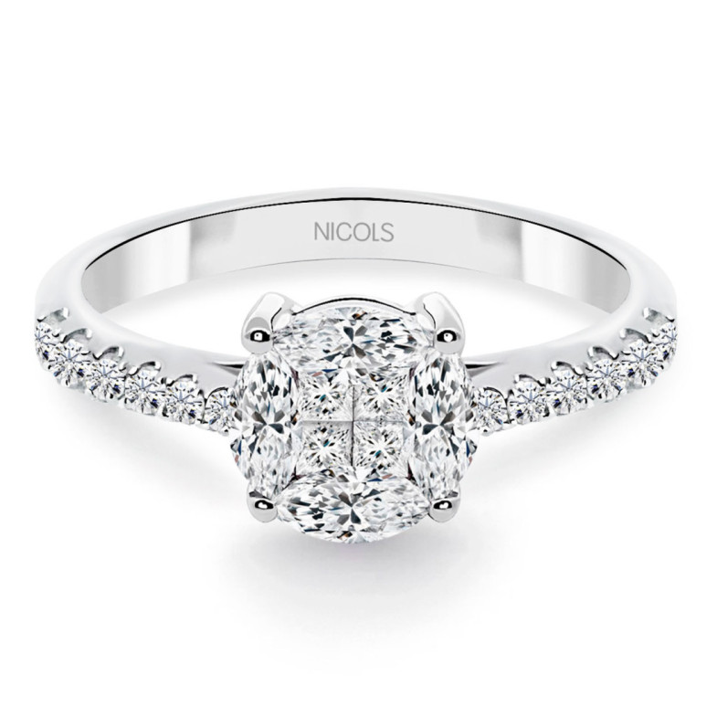 Anillo diamantes Spring Love 0,97 ct Oro Amarillo - Talla Brillante