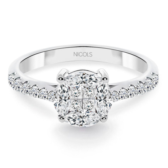 Roseton Diamond Ring 0.97 Ct Diamond Classic - Brillant