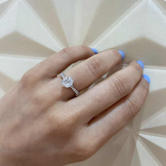 Anillo diamantes Spring Love 0,97 ct Oro Amarillo - Talla Brillante