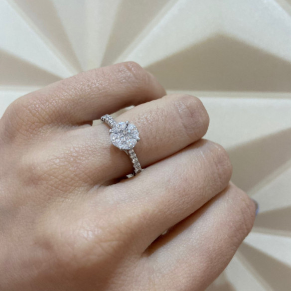 Anillo diamantes Spring Love 0,97 ct Oro Amarillo - Talla Brillante