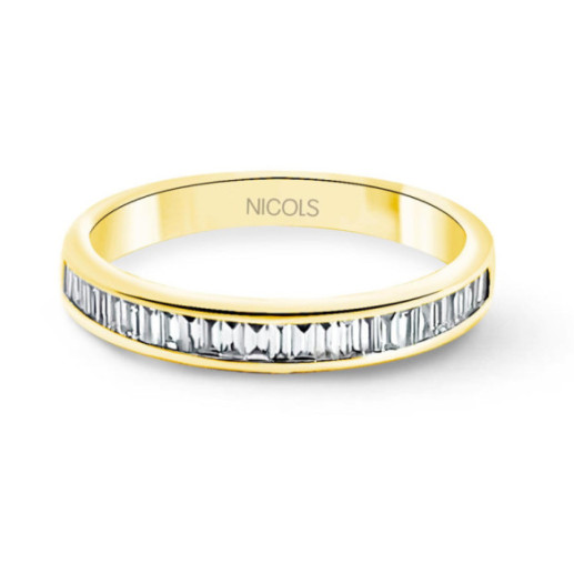Anillo Alianza Abelia Oro Amarillo - Talla Baguette