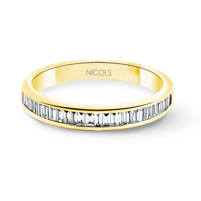 Anillo Alianza Abelia Oro Amarillo - Talla Baguette