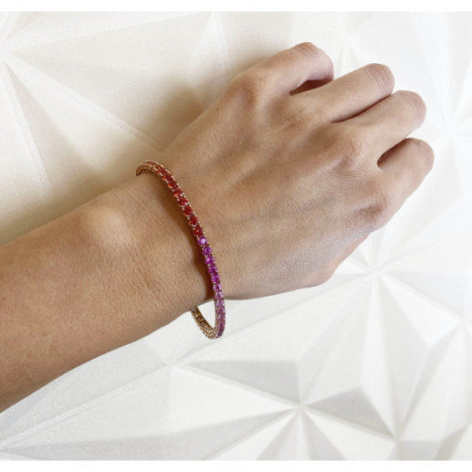 Sapphires Bracelet Rose Gold Color RAINBOW - Stones Color Bracelets 2