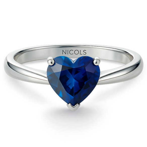 Anillo Zafiro Corazón Sangre Azul 1.04Ct - Anillos de Zafiro