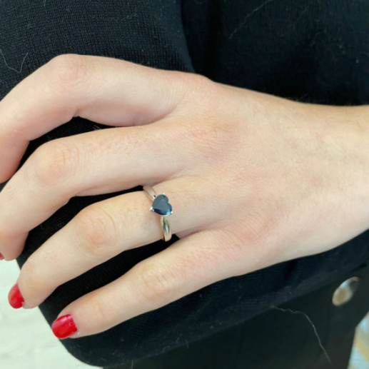 Anillo Zafiro Corazón Sangre Azul 1.04Ct - Anillos de Zafiro 2