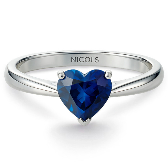 Anillo Zafiro Corazón Sangre Azul 0.50Ct - Saphiringe