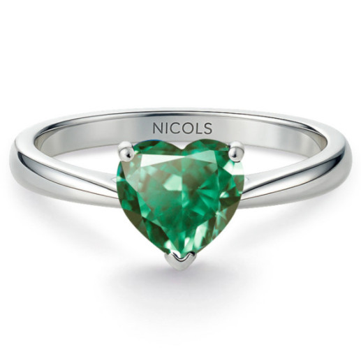 Anillo Turmalina Verde Corazón Color Heart 0.90Ct - Anillos Otras Piedras Preciosas