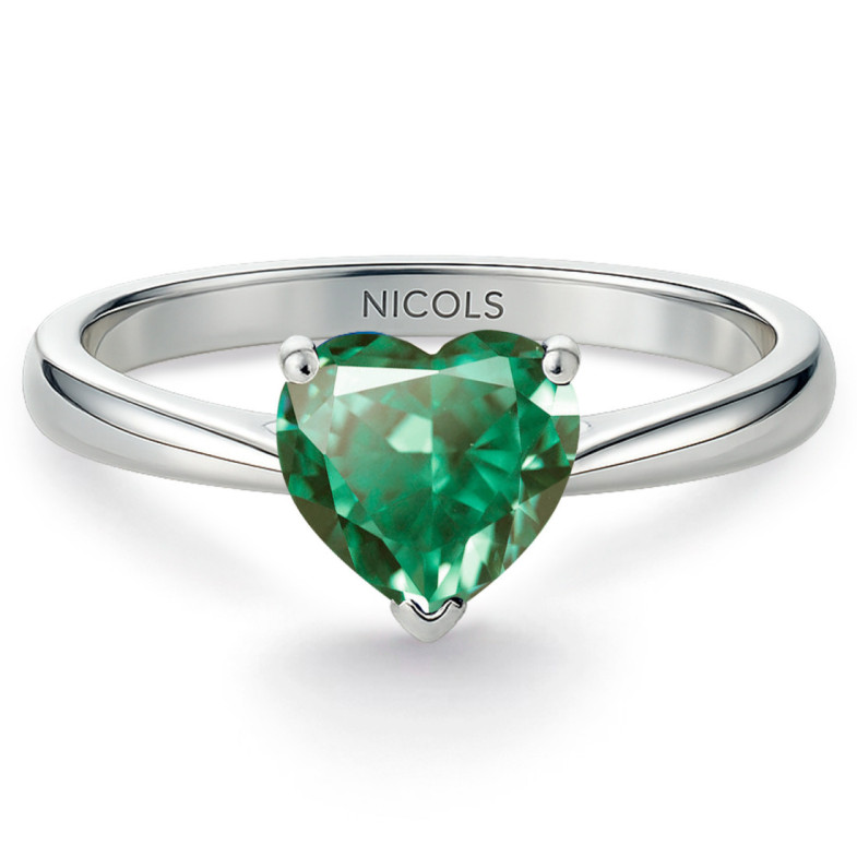 Anillo Turmalina Verde Corazón Color Heart 0.90Ct - Bagues Autres pierres précieuses