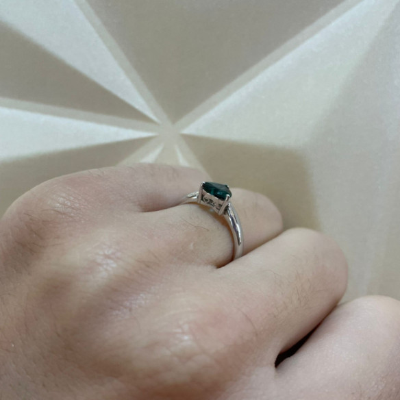 Anillo Turmalina Verde Corazón Color Heart 0.90Ct - Bagues Autres pierres précieuses