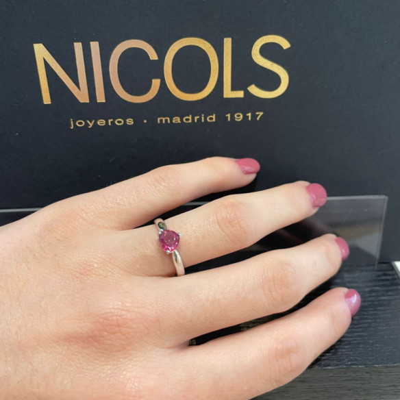 Anillo Turmalina Rosa Corazón Color Heart 0.90Ct - Bagues Autres pierres précieuses