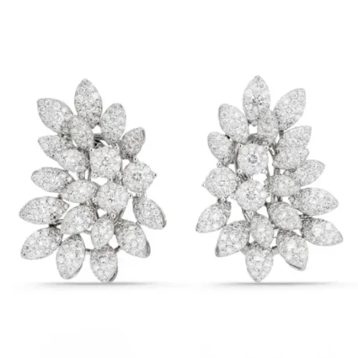 Pendientes Diamantes Hojas Múltiple - largos