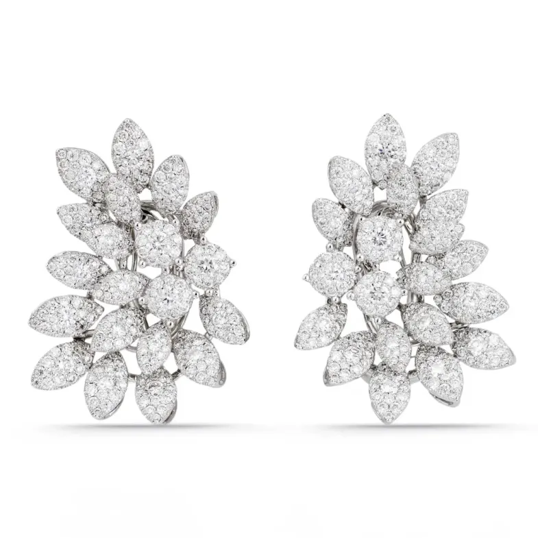 Pendientes Diamantes Hojas Múltiple - lang