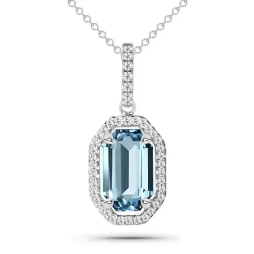 Perfect Geometry Topaz Necklace - Blue Stone Pendants
