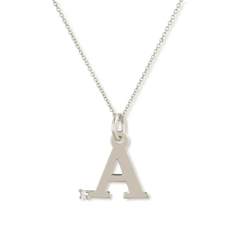 Collar Inicial A Dot Diamond - Letras Iniciales