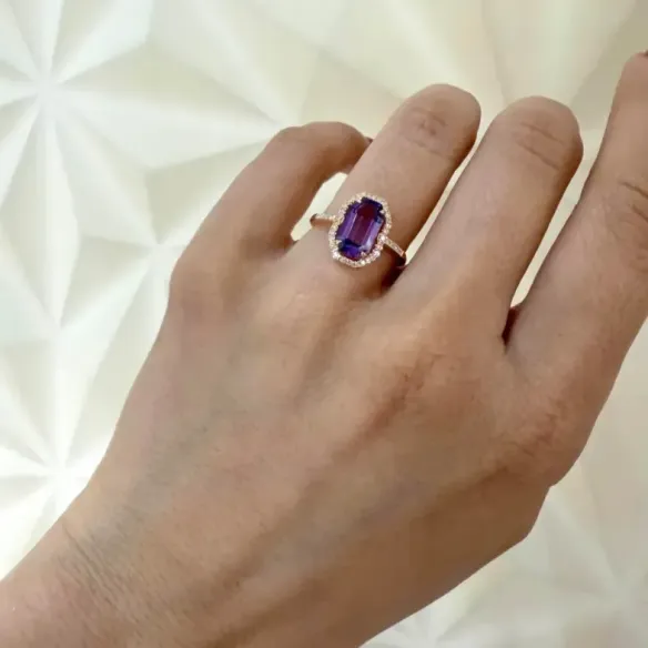 Anillo Amatista Geometría Perfecta - Anéis Outras pedras preciosas